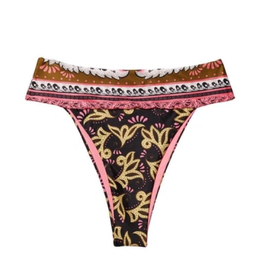 Agua Bendita Lilith Antiq In Pink Multi Bikini Bottom